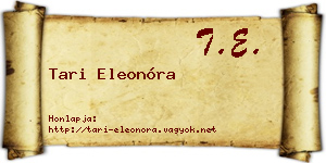Tari Eleonóra névjegykártya